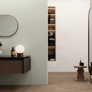 Caprice Green matt textured wall tile 600x1200mm with textile-inspired green finish