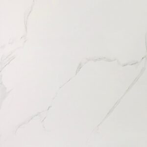 Rodane Calacatta marble-look porcelain tile with soft grey veining on a white background