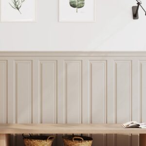 Boiserie Natural Beige wall tile with French-inspired decorative panel design
