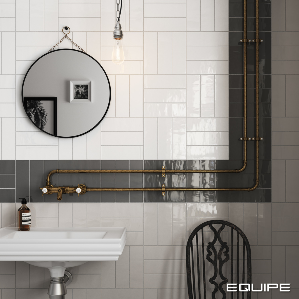 Country Blanco white handcrafted subway wall tile in gloss and matt finishes for kitchen splashbacks and bathroom walls