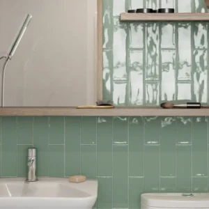 Masia Jade 75x150mm jade green gloss subway wall tile